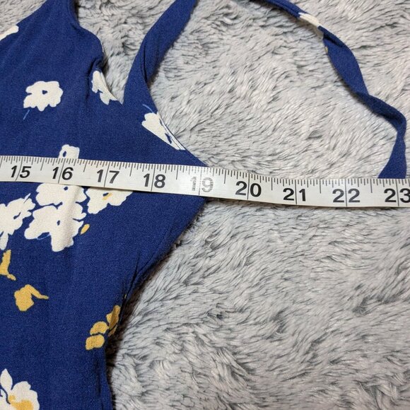 Reformation Midi Floral Jade Dress Blue White Flowers Tie Strap Large - Picture 8 of 9